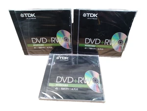 3 X Genuine TDK Blank DVD+RW Disc 1.4GB   1-4x  Speed - Picture 1 of 8