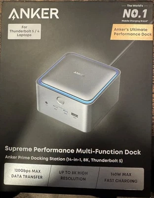 Anker Prime TB5 14-in-1 Docking Station Thunderbolt 5 8K 120Gbps 140W Charging - Image 1 of 2