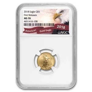 1/10 oz American Gold Eagle MS-70 NGC (Random Year) - Picture 1 of 3