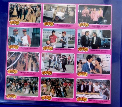 1978 TOPPS СМАЗКА НЕРАЗРЕЗАННЫЙ ЛИСТ NRMT ДИАПАЗОН ДЖОН ТРАВОЛТА ОЛИВИЯ НЬЮТОН ДЖОН - Изображение 1 из 2