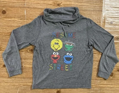 Sesame Street Cowl Neck Gray Pullover Women’s Size Large** - Image 1 of 4