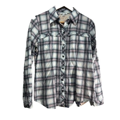 Cabi #233 Womens Small Festival Plaid Floral Back Button Front Long Sleeve Shirt - Image 1 of 4
