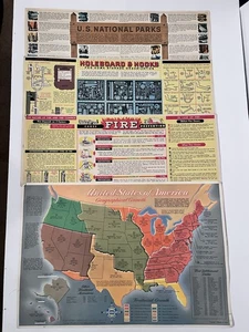 1955-1963 From CHEVY Schoolroom Office Workshop Nat'l Parks-Fire Safety-US Map - Picture 1 of 24