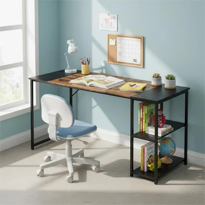 Scrivania Camera Bambino/Adolescente, 120 X 60 Cm, Vassoio Bi-Color Retro Marron - Immagine 1 di 4