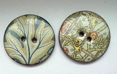 2 botones de cerámica coleccionables hechos a mano ~ Inglaterra ~ "Botánicos" ~ 017 Foto 1 de 3