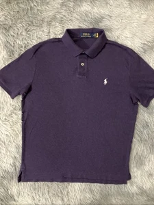 Polo Ralph Lauren Polo Shirt Mens Medium Purple W/ White Pony Adult M - Picture 1 of 4