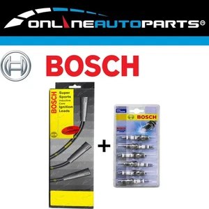 Bosch Ignition Spark Plugs + Leads for Holden WB 80~85 202 6cyl Blue Kingswood - Picture 1 of 2