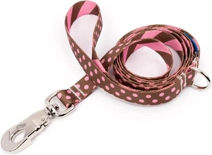 COCOA rosa Punkte - 3/4 Zoll Hundeleine hochwertiges Polyester lichtfest, hergestellt in den USA - Bild 1 von 7