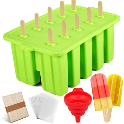 Moldes para paletas, moldes para paletas de silicona de 10 cavas para niños, moldes para paletas sin BPA... Foto 1 de 4