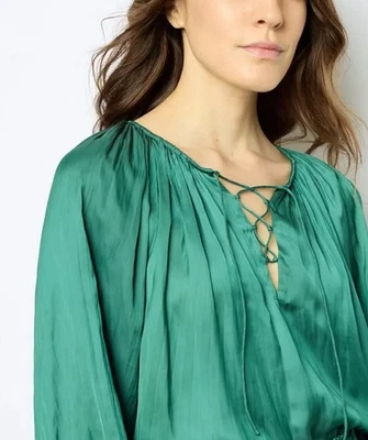 Gerard Darel Satin Blouse Top Lace Tie New with Tags UK 14 GD size 4 - Image 1 of 4