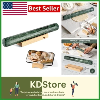 Marble French Rolling Pin for Baking, 12 Inch Non Stick Polished Rolling Pin ... - Image 1 of 4