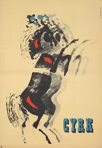 Poster originale d'epoca Cyrk cavallo da circo polacco 1962 Górka - Foto 1 di 1