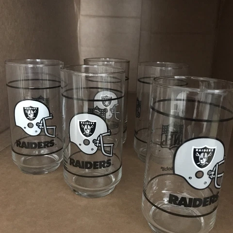 RAIDERS NFL  1980s Mobil Gas 16 oz RAIDER NATION GLASSES Cover