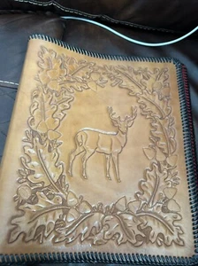 Handcrafted Embossed Tooled Leather NOTEBOOK - Picture 1 of 11