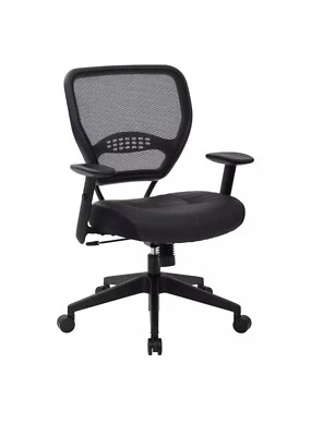 Professional Dark Air Grid Back Manager OFFICE STAR Office Chair, Leather Black - Image 1 of 3