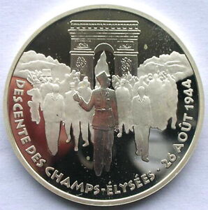 France 1994 Paris Liberation 100 Francs Silver Coin,Proof