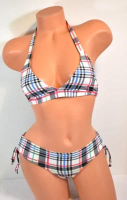 Traje de baño trikini a cuadros multicolor Cheer Squad para niña talla 16 Foto 1 de 4