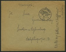 MSP FROM 1914-1918 107 (Battlecruiser DERFFLINGER), 30.9.1916, Field Post Letter  