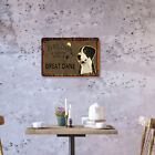 Great Dane Rectangular Iron Picture Metal Plate Tin Sign Flat Wall Art Decor (2)