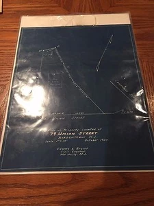 1937 Blueprint Map of 79 Union Street,Bordentown,N.J.Crosswicks St. - Picture 1 of 4