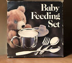 1980 leonard towle silver plate baby feeding training set new in box nib cup lid
