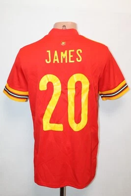 Wales Player Issue Football Shirt Jersey Soccer 2020 2021 Home Size M #20 JAMES - Image 1 of 4