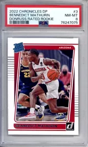2022 Chronicles DP Benedict Mathurin Donruss Rated Rookie #3 PSA NM-MT 8 - Picture 1 of 2