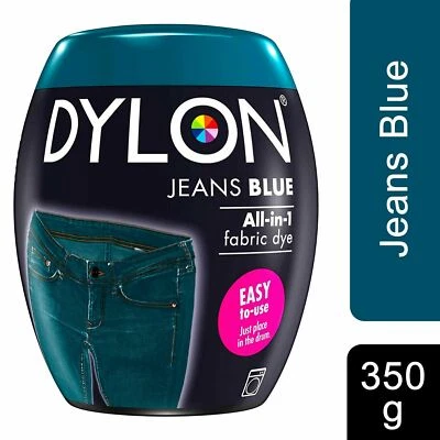 Dylon Washing Machine Fabric Dye Pod, Jeans Blue, 1pk of 350g - Image 1 of 4