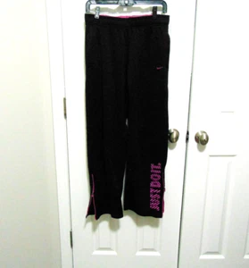 NIKE Therma Fit Fleece Lined Track Pants Black/With Pink Accent Women’s Medium - Picture 1 of 6