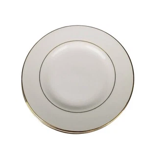 4 Gibson Everyday Bread Plate White Gold Trim 6.5" Diameter - Picture 1 of 7