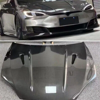 Kits de carroceria de fibra de carbono real painéis de capô externo para 16-22 Tesla Model S - Imagem 1 de 4