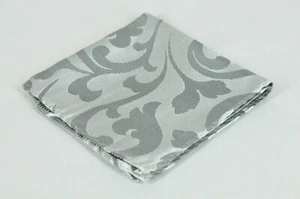 Lord R Colton Masterworks Izmir Pewter Floral Silk Pocket Square - $75 New - Picture 1 of 3