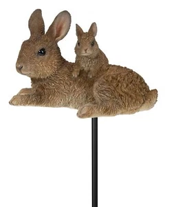 Vivid Arts Rabbit Mother & Baby - Plant Pal - Lifelike Garden Ornament Gift NEW - Picture 1 of 1