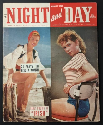 NIGHT and DAY August 1952 Magazine Wrestling Horse Riding Irish McCalla Picture - Image 1 of 4