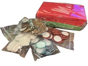 100 Red and Green Christmas Envelope Self Adhesive with Faux Wax Seal Stickers - Picture 1 of 14