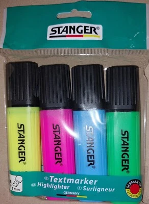 4er Set Text Marker Highlighter von STANGER® - NEU - - Bild 1 von 2