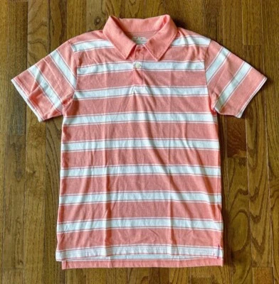 NWT The Children's Place Boys' Short Sleeve Polo, Coral Stripe, Size XXL (16) - Image 1 of 4