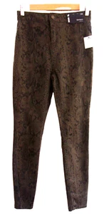 TU Women's Brown Stretch High Waist Cotton Animal Print Skinny Trouser Size 10 - Picture 1 of 9