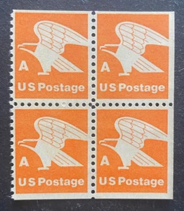 US Stamps, Scott #1736 15c 1978 A-rate Eagle booklet block of 4 VF M/NH - Picture 1 of 3
