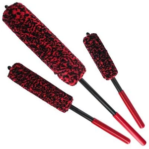 3 Wheel Detailing & Cleaning Brushes, Synthetic Wool Microfiber Auto Rims Grills - Picture 1 of 5