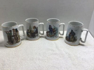 Norman Rockwell Mugs Cups 1985 Sea Theme Collector Set of 4 Coffee Tea Vintage - Picture 1 of 12
