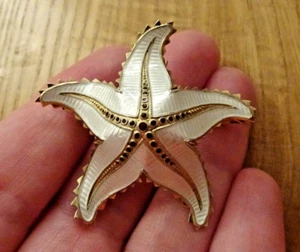 Sterling Silver Enamel Starfish Brooch Ivar Holt Norway holth ivor andersen fish - Picture 1 of 4