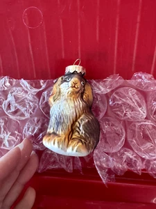 Blown Glass Rabbit Ornament for Christmas - Picture 1 of 5
