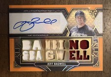 2022 Topps Triple Threads JEFF BAGWELL Jersey Bat Patch Auto Autograph /18 Relic