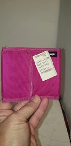 Vintage Hot PINK MUNDI PLAID TRI FOLD WALLET HOOK LOOP CLOSURE MAGENTA NEW 80's - Picture 1 of 10