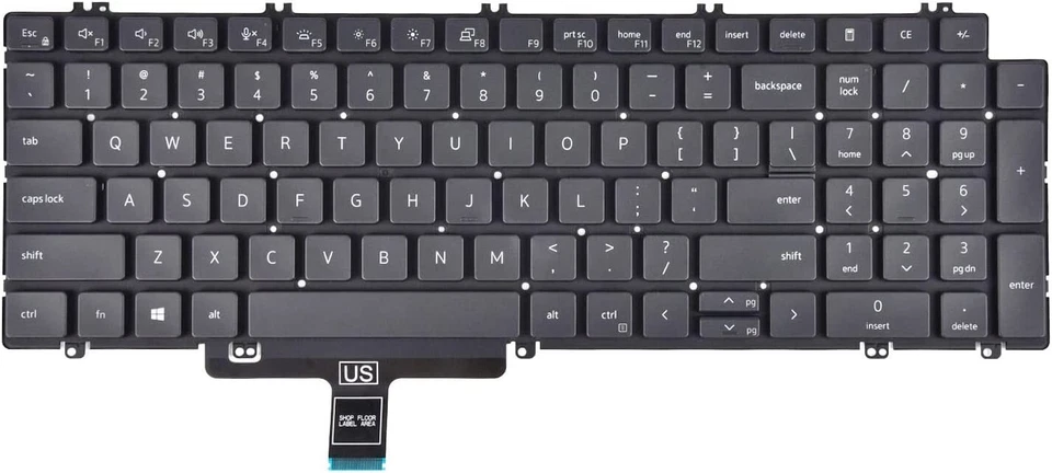 Dell N7N16 Latitude 5530 5520 5521 Precision 7770 3560 US Keyboard PWYP2 RHGTP - Image 1 of 1