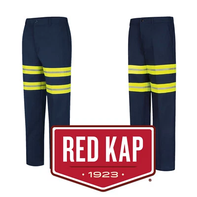 Red Kap Enhanced Visibility Industrial Pants Reflective Hi Vis Work Uniform - Image 1 of 4