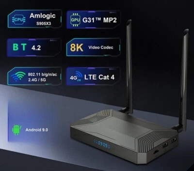A007 4G LTE  Sim Amlogic S905X3 Android TV Box - Image 1 of 4