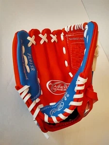 Rawlings Players Series 9" PL91SR Youth Baseball Glove Left Hand Throw Red Blue - Picture 1 of 6