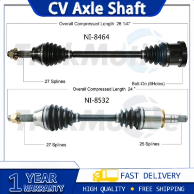 Eje delantero izquierdo y derecho CV 2x para Infiniti M35 2006-2008 AWD-TrakMotive Foto 1 de 4